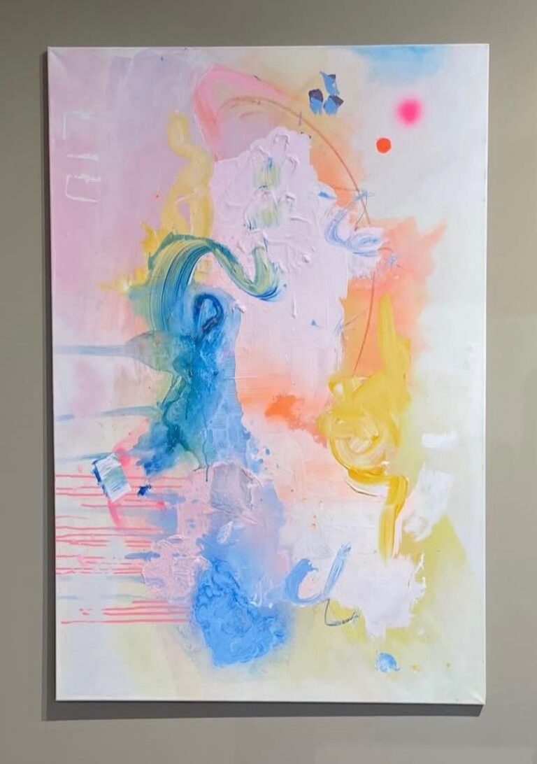 Color Crush – Abstraktes Acrylgemälde 80x100cm von Michaela Liu, Paderborn