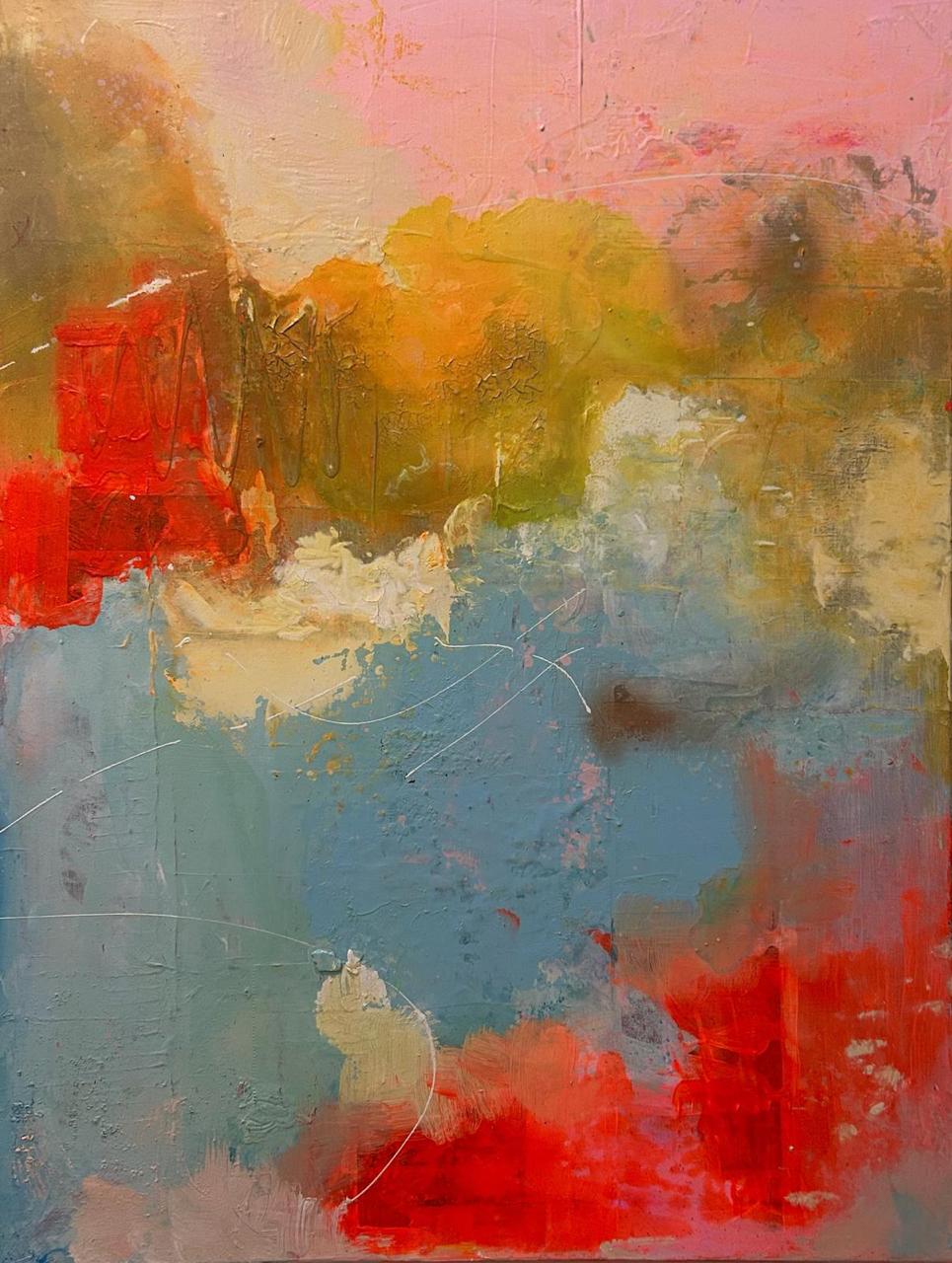 Connection – Abstraktes Acrylgemälde 70x50cm von Michaela Liu