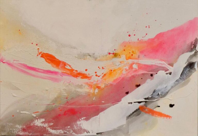In Zeitlupe Nr. 2 – Abstraktes Mixed-Media-Gemälde 70x100cm von Michaela Liu