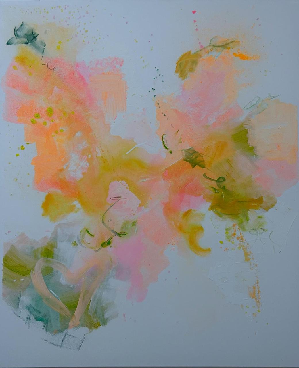 Soft Touch – Abstraktes Acrylgemälde 120x100cm von Michaela Liu